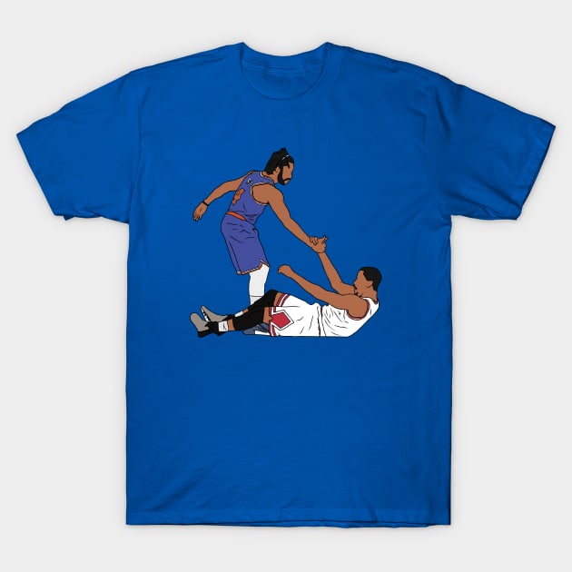 Derrick Rose Helps Himself Up (New York) T-Shirt by rattraptees